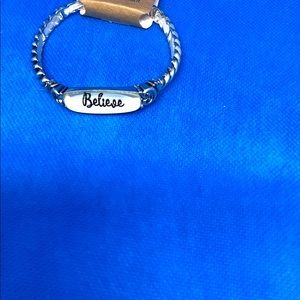 Silver “Believe” Bracelet